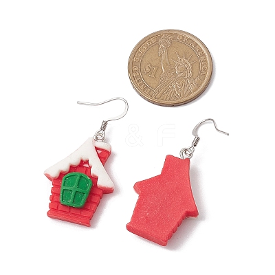 Christmas Resin Dangle Earrings EJEW-JE06088-1