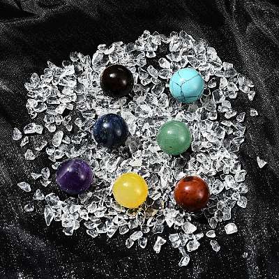 Natural & Synthetic Gemstone Healing Round Ornaments AJEW-FS0001-13B-1