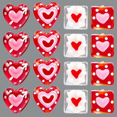 16Pcs 4 Styles Handmade Lampwork Enamel Beads LAMP-PA0001-06-1