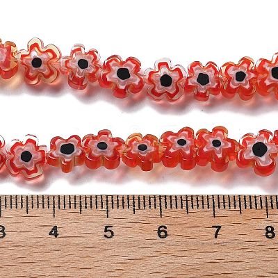 Handmade Millefiori Lampwork Beads Strands LAMP-F035-09C-1