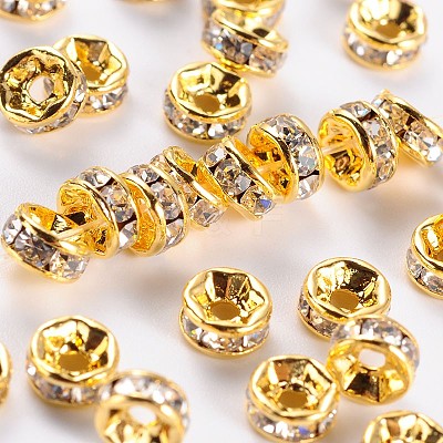 Brass Rhinestone Spacer Beads RB-A014-Z5mm-01G-NF-1