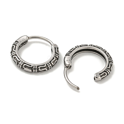 316 Surgical Stainless Steel Hoop Earrings EJEW-D096-19A-AS-1