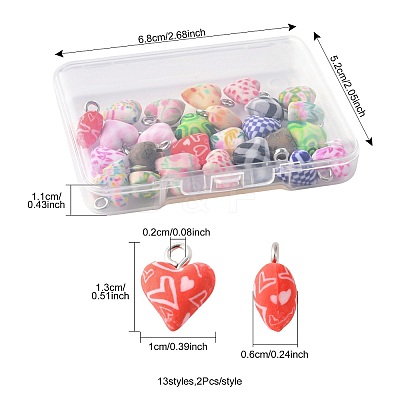 26Pcs 13 Colors Handmade Polymer Clay Charms CLAY-FS0001-45-1