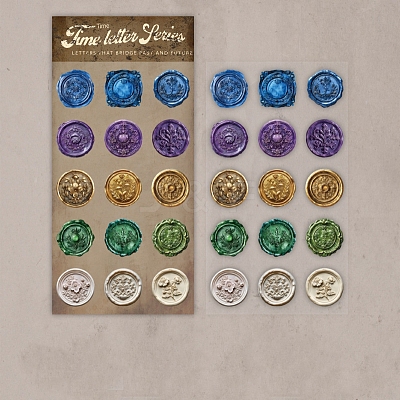 15Pcs PU Imitation Leather Stickers STIC-P018-A02-1
