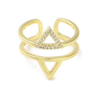 Brass Triangle Open Cuff Ring RJEW-A042-02-1