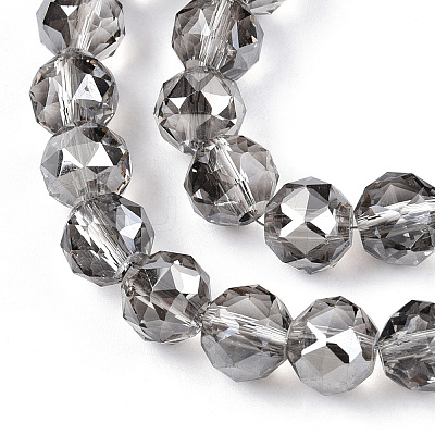 Electroplate Transparent Glass Beads Strands X-EGLA-N002-34C-C12-1