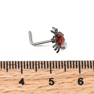 Heart Spider 316L Surgical Stainless Steel with Cubic Zirconia L-Shaped Nose Rings FS-WG44168-01-1