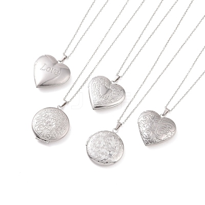 Non-Tarnish 304 Stainless Steel Locket Pendant Necklaces NJEW-F239-02P-1