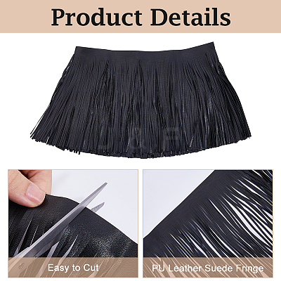 3M PU Leather Fringe Trim DIY-HS0002-30B-1