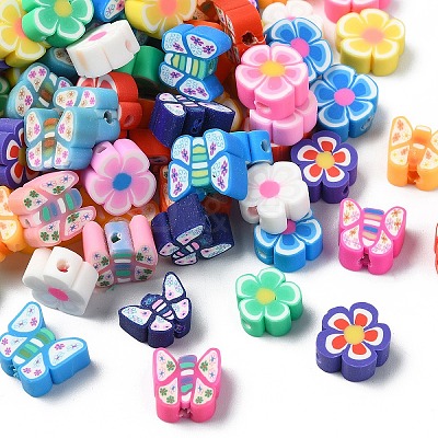 100Pcs 2 Styles Handmade Polymer Clay Beads CLAY-YW0002-39-1