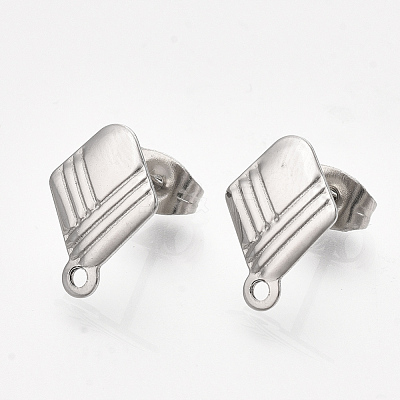 Non-Tarnish 304 Stainless Steel Stud Earring Findings STAS-S079-60B-1