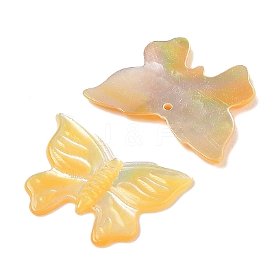 Natural Yellow Shell Carved Pendants SSHEL-C012-21-1