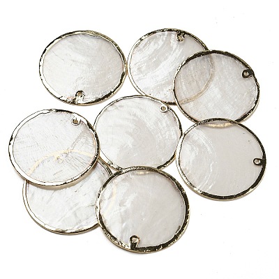 Natural Capiz Shell Pendants BSHE-Z005-09-1