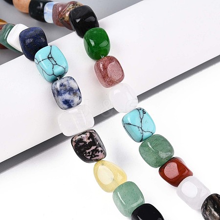 Natural & Synthetic Mixed Stone Beads Strands G-T142-74-1