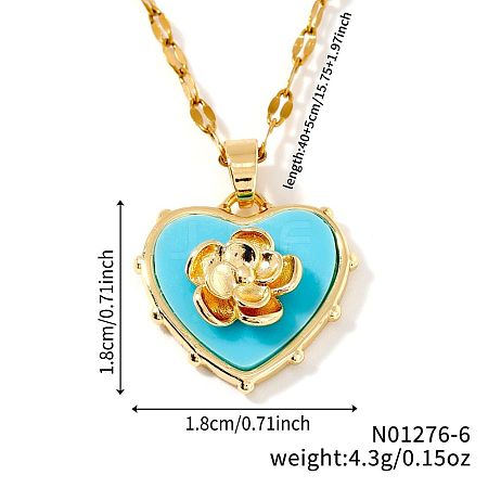 Barss Heart Flower Pendant Necklaces for Women NP0724-3-1