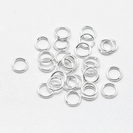 925 Sterling Silver Soldered Closed Jump Rings STER-F032-08S-0.7x5-1