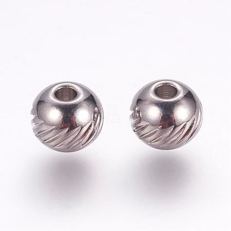 304 Stainless Steel Beads STAS-G133-10P-1