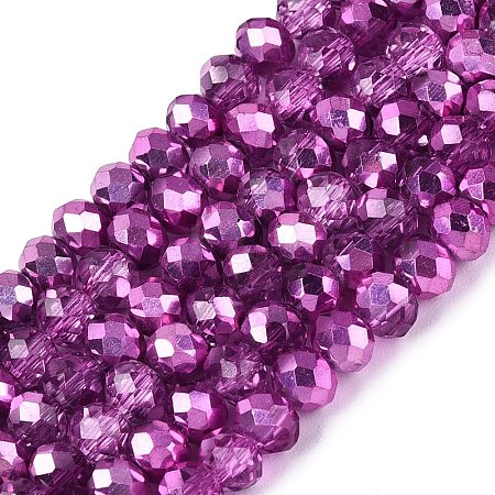 Transparent Electroplate Glass Beads Strands X1-EGLA-Q131-01A-07-1