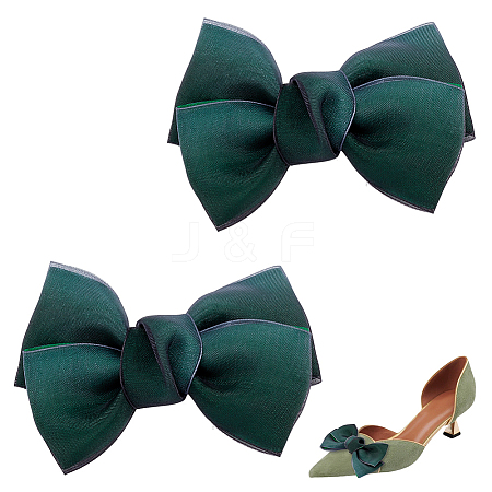Polyester Bowknot Shoe Decorations AJEW-WH0323-25B-1