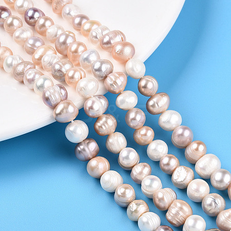 Natural Cultured Freshwater Pearl Beads Strands PEAR-N013-07O-01-1