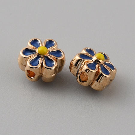 Light Gold Tone Alloy Enamel Beads ENAM-WH0057-43B-1