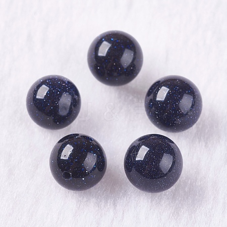 Synthetic Blue Goldstone Beads G-K275-25-6mm-1