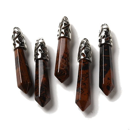 Natural Mahogany Obsidian Pointed Big Pendants G-Z055-01P-03-1