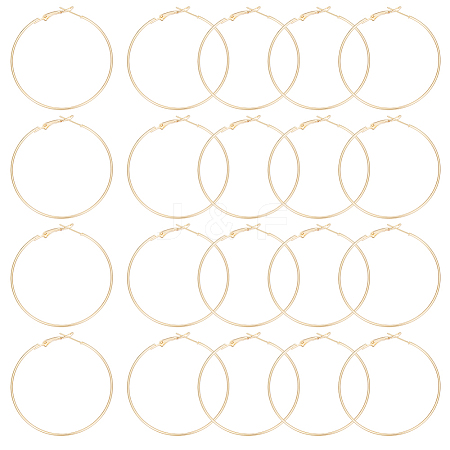 Beebeecraft 20Pcs Brass Hoop Earring Findings FIND-BBC0003-25-1