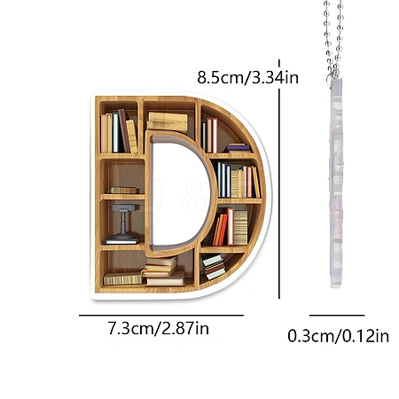 Acrylic Letter Shaped Book Shelf Pendant Decorations PW-WG0114B-04-1