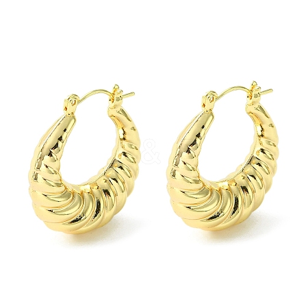 Brass Hoop Earrings for Women EJEW-D094-01G-1