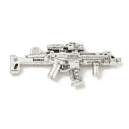 Tibetan Style Alloy Submachine Gun Pendants TIBEP-Q043-144-RS-1