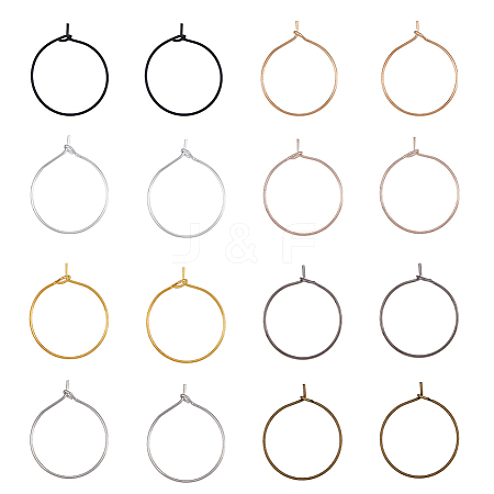 400Pcs 8 Colors Iron Hoop Earrings IFIN-FH0001-72A-1
