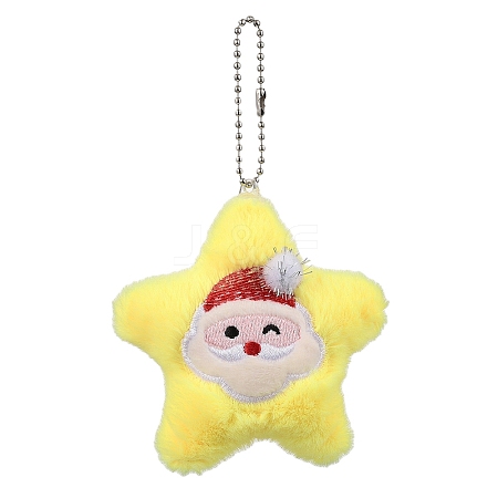 Christmas Theme Cloth Plush Doll Pendant Decorations HJEW-D030-01D-1