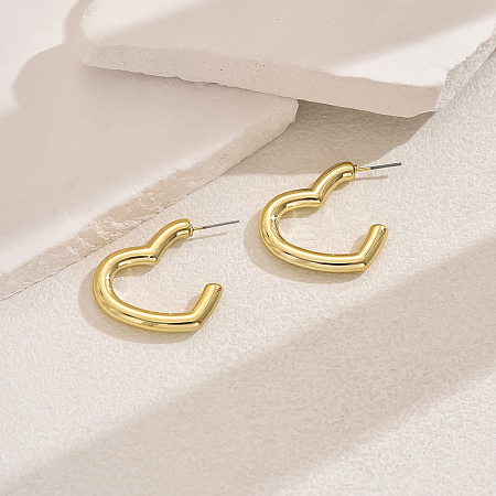 Elegant Geometric Plastic Brass Stud Earrings for Women YI7369-3-1