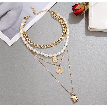 Alloy Pendant Layered Chain Necklaces for Women WGC39CD-14-1