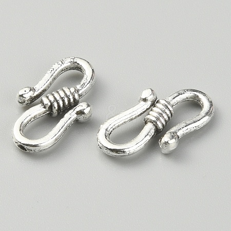 Tibetan Style Zinc Alloy S-Hook Clasps FIND-WH0144-88AS-1