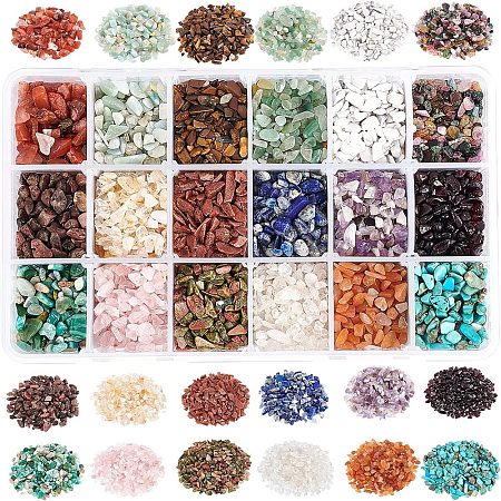  396G 18 Style Natural & Synthetic Gemstone Chip Beads G-NB0002-64-1