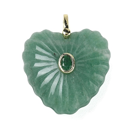 Natural Green Aventurine Carved Pendants G-C276-01G-18-1