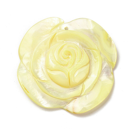 Dyed Natural Shell Carved Pendants BSHE-G040-01B-1