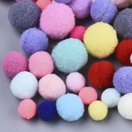 DIY Doll Craft Polyester High-elastic Pom Pom Ball AJEW-R093-04-1