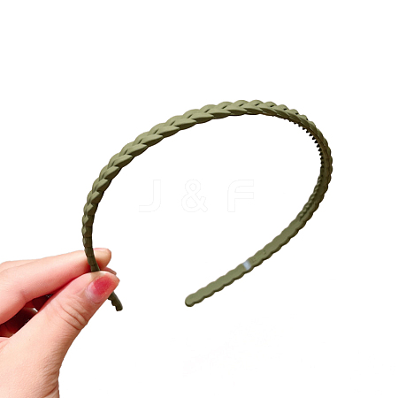 Resin Braided Thin Hair Bands OHAR-PW0003-191H-1