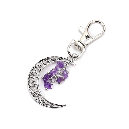 Antique Silver Palted Alloy Hollow Moon Pendant Decorations PW-WG39F22-02-1