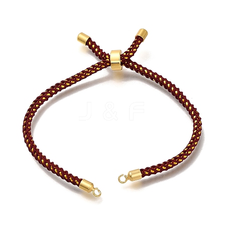 Braided Cotton Cord Slider Bracelet Making MAK-R001-01G-04-1