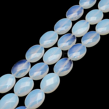 Faceted Oval Opalite Beads Strands X-G-R303-11-1