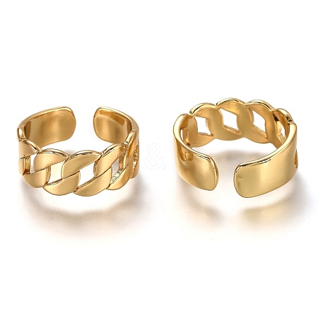 Brass Cuff Rings RJEW-C100-01G-1