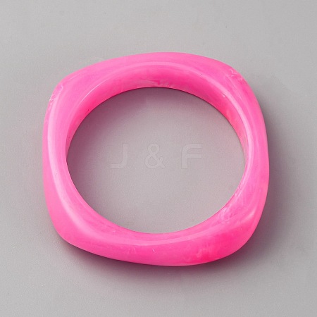 Opaque Resin Bangles for Women BJEW-WH0011-95C-1