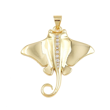 Brass Micro Pave Cubic Zirconia Pendants KK-A269-06G-1