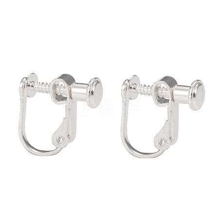 Brass Screw On Clip-on Earring Findings X-KK-L164-02S-1