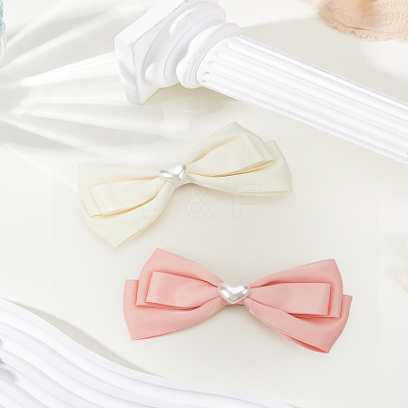 2Pcs 2 Colors Polyester Alligator Hair Clips OHAR-LP0003-44-1