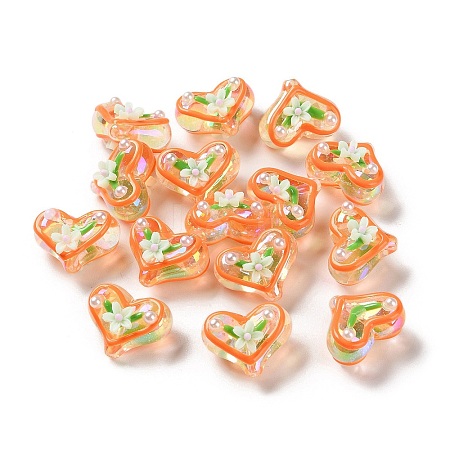 Valentine's Day Transparent Acrylic Beads ACRC-H001-02D-1